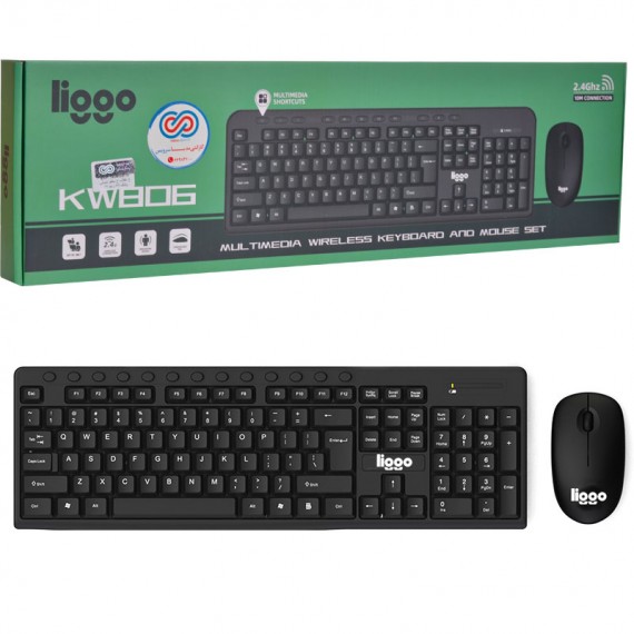 کیبورد و ماوس بی سیم لیگو liggo مدل KW806 — تصویر ۳