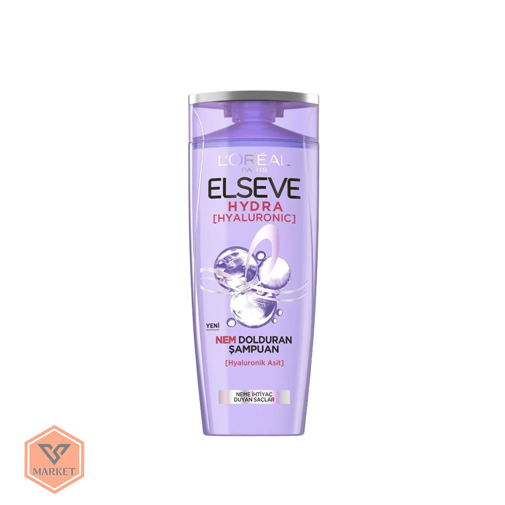 شامپو آبرسان لورال السیو (L’Oréal Elseve) مدل Hydra Hyaluronic – حاوی هیالورونیک اسید (مخصوص موهای خشک و کم‌آب) 400 میل — تصویر ۲