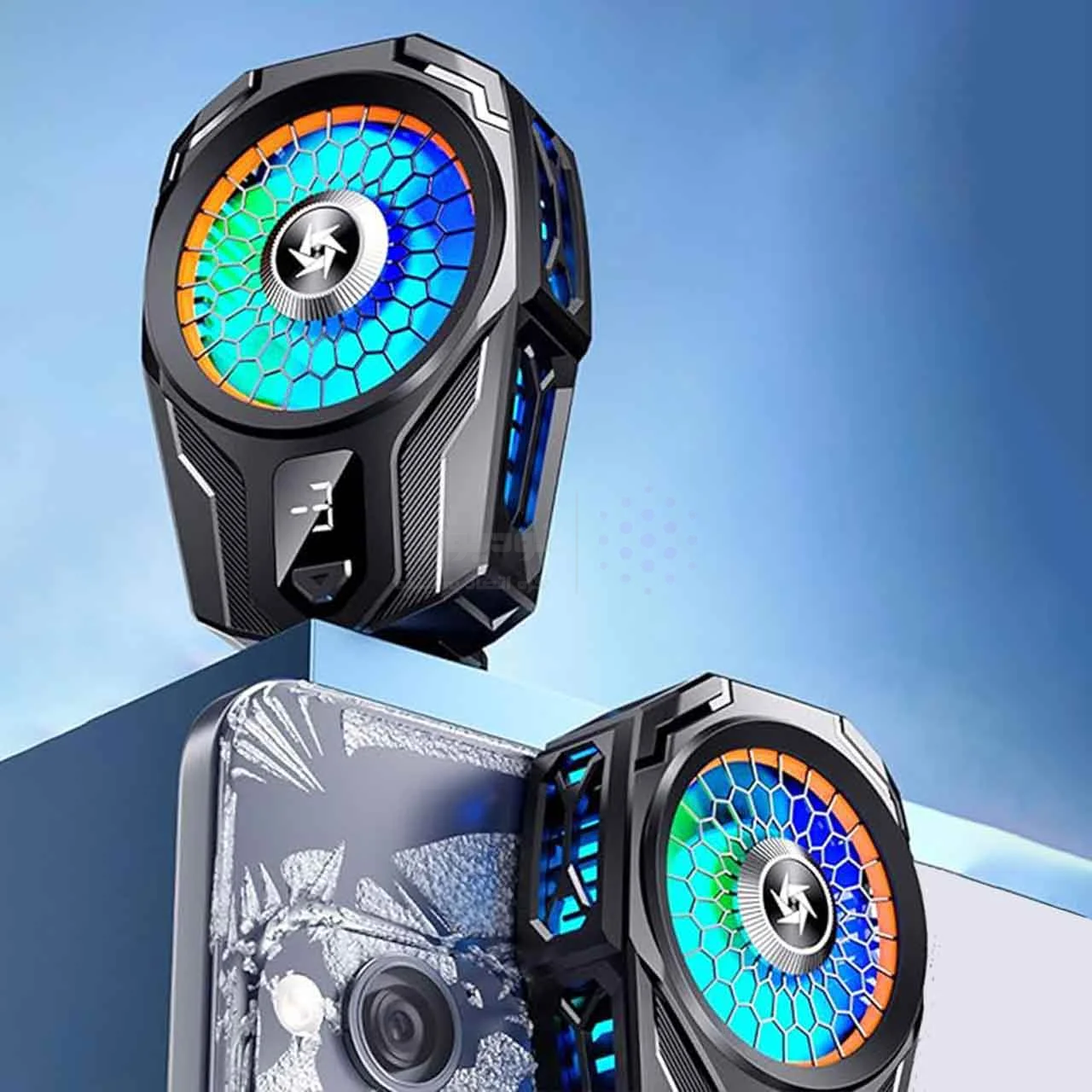 فن خنک کننده گوشی موبایل XO مدل XO-SL08 – مشکی (نورپردازی RGB) — تصویر ۵