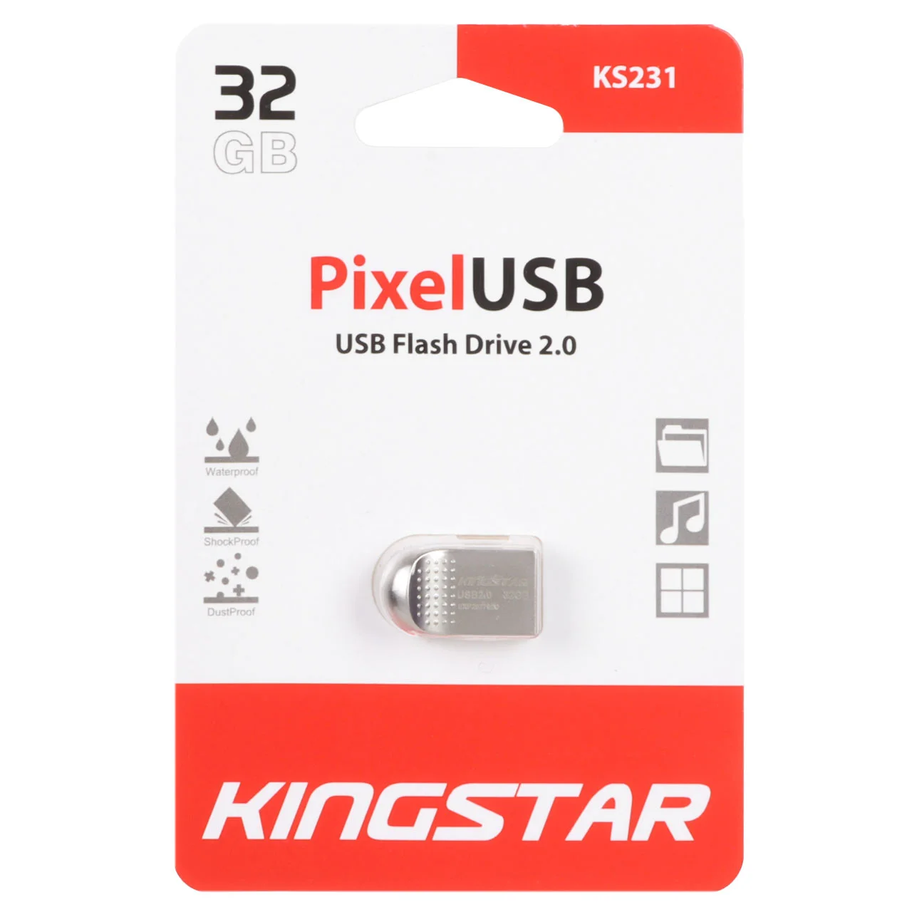 فلش مموری KingStar USB2.0 مدل Pixel KS231 ظرفیت 32GB – نقره ای (گارانتی متین)