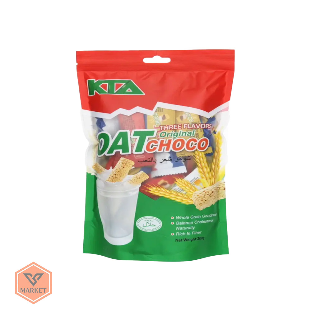 شکلات غلات جو دوسر اوت شوکو کی‌تی‌ای (KTA Oat Choco) مدل 3 طعم اصیل – بسته 200 گرمی — تصویر ۲