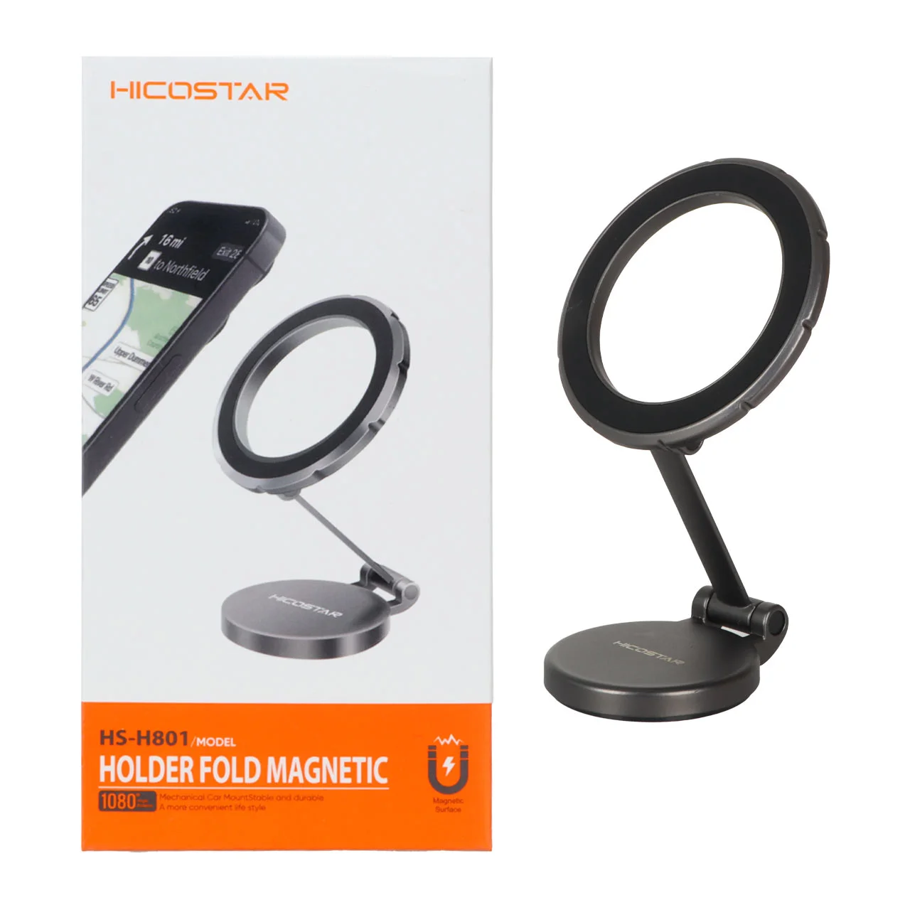 هولدر گوشی موبایل مگنتی Hicostar مدل HS-H801 – خاکستری