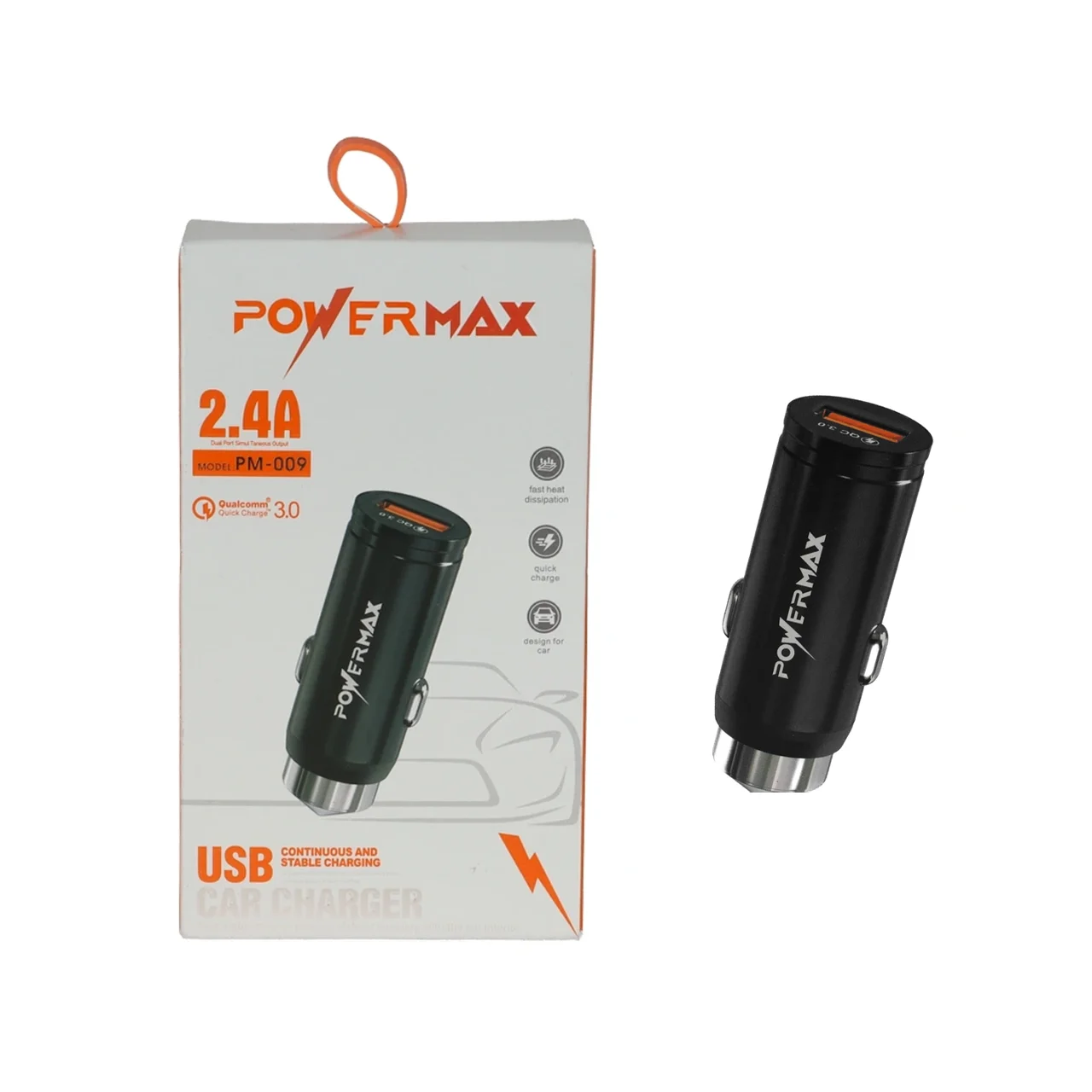 شارژر فندکی فست تک پورت Power Max مدل PM-009 12W – مشکی