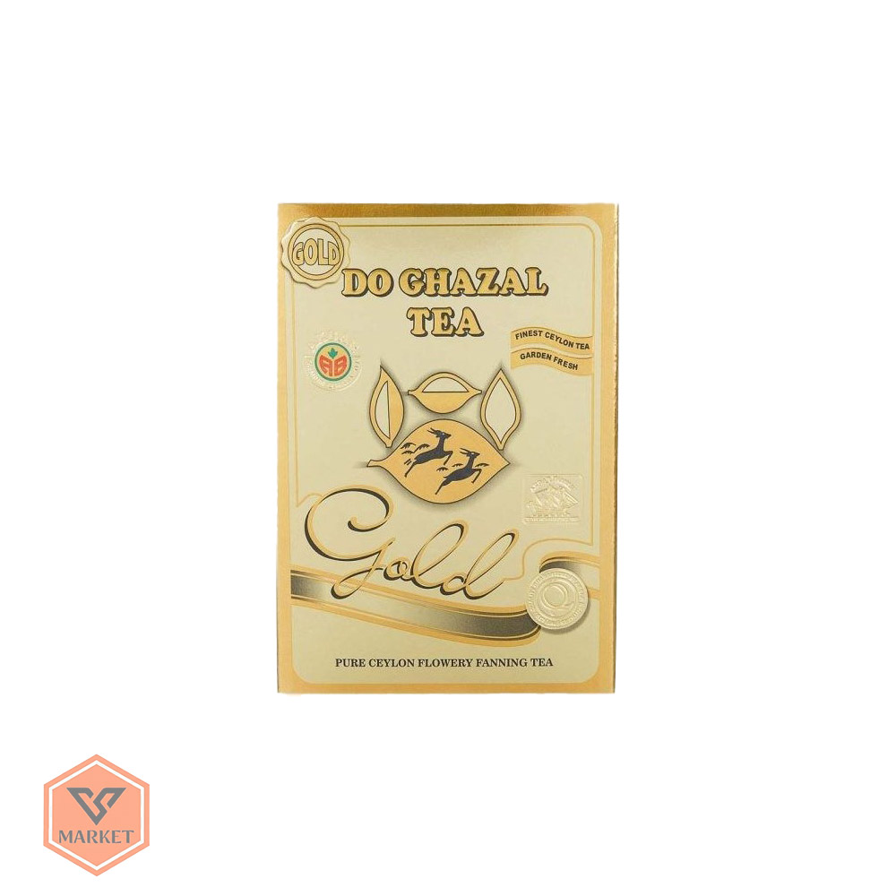 چای سیاه سیلان دوغزال مدل گلد (Do Ghazal Gold) نوع فانینگ (زوددم) – جعبه مقوایی 500 گرم