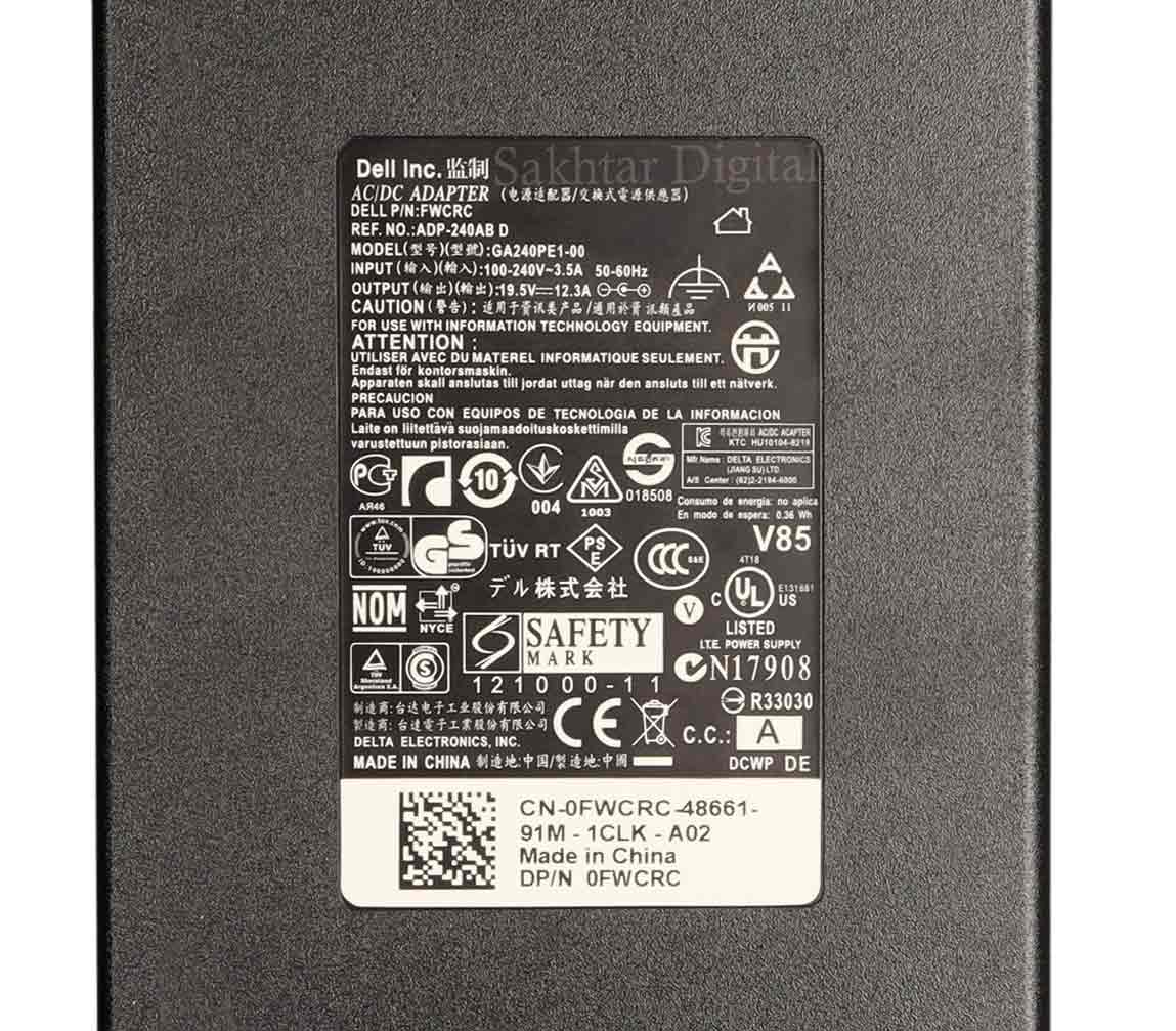 شارژر اورجینال لپ تاپ دل Dell Precision M6700 / Alienware M15 — تصویر ۴