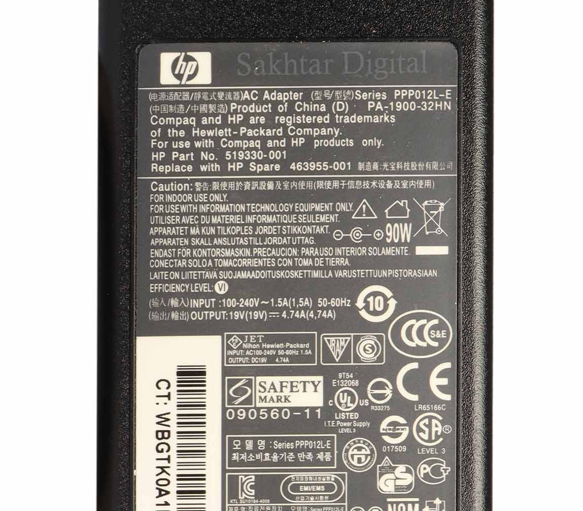 شارژر اورجینال لپ تاپ اچ پی Hp Probook 4540s / EliteBook 2560p — تصویر ۵