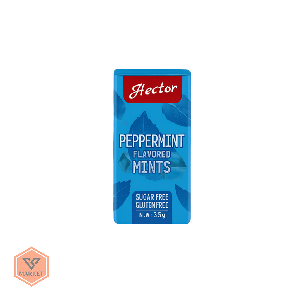 قرص خوشبو کننده دهان هکتور (Hector) با طعم نعناع فلفلی (Peppermint) – بدون قند و گلوتن (۳۵ گرمی) — تصویر ۲