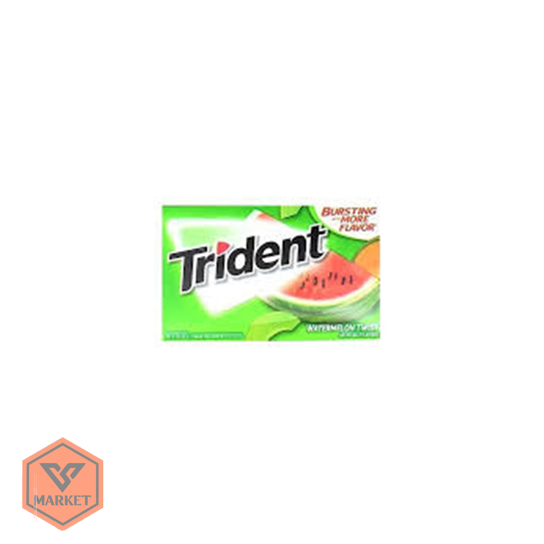 آدامس تریدنت (Trident) با طعم هندوانه (Watermelon Twist) – بدون شکر (۱۴ عددی)
