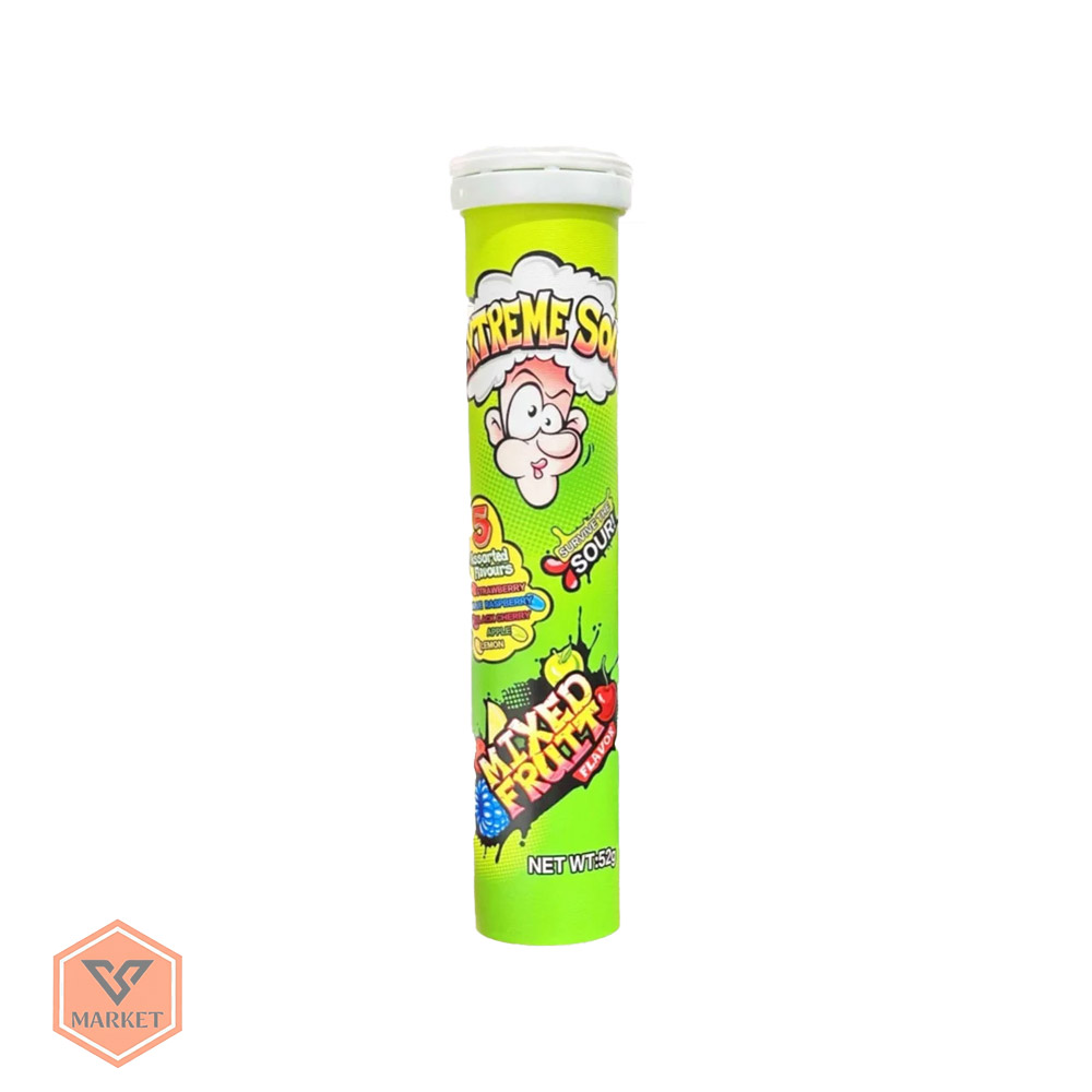 قرص جوشان بی‌نهایت ترش اکستریم ساور (Extreme Sour) طعم میوه‌های مخلوط – ۵۲ گرم