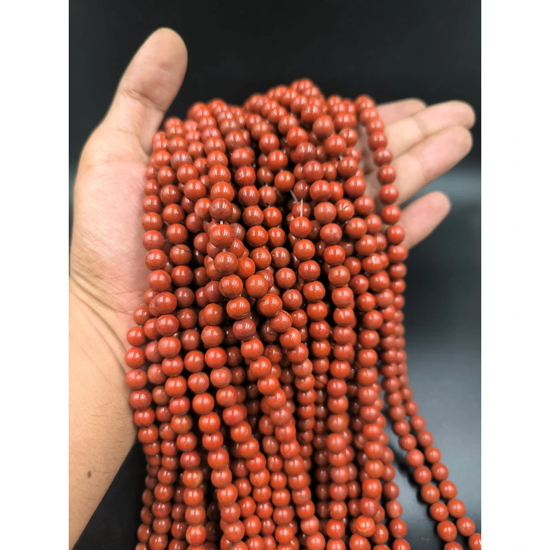 ریسه سنگ جاسپر قرمز سایز 8 کیفیت A کد 7922 — تصویر ۲
