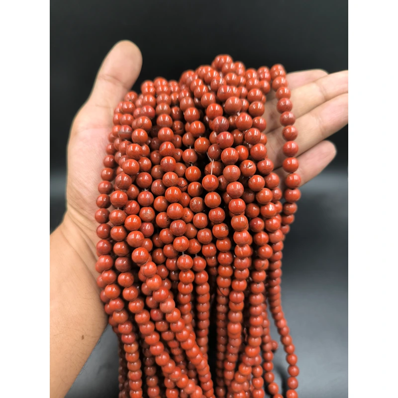 ریسه سنگ جاسپر قرمز سایز 8 کیفیت A کد 7922 — تصویر ۴