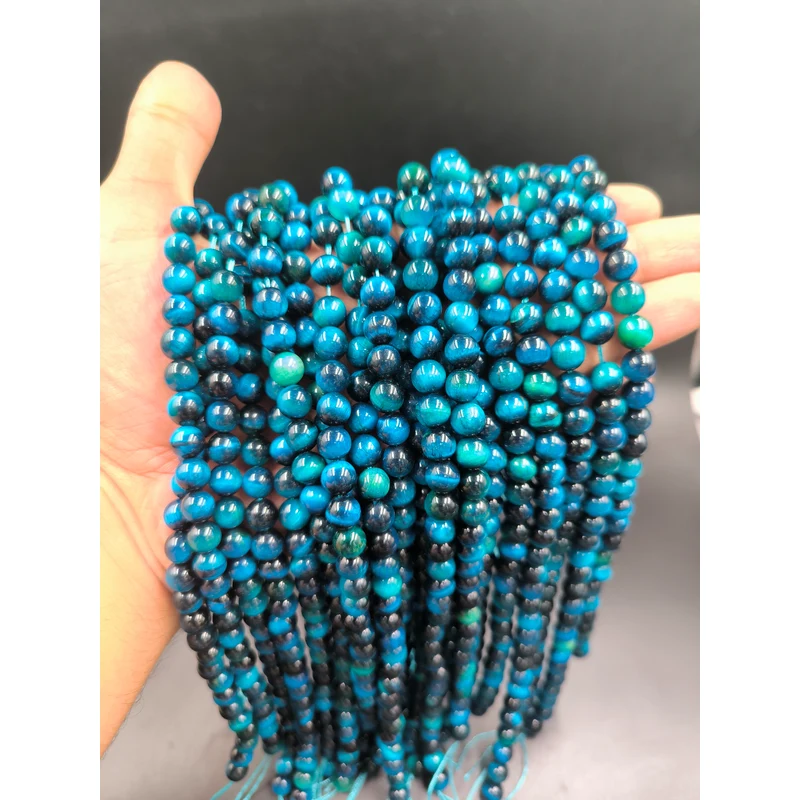 ریسه سنگ چشم ببر آبی سایز 8 کد 7480 — تصویر ۴
