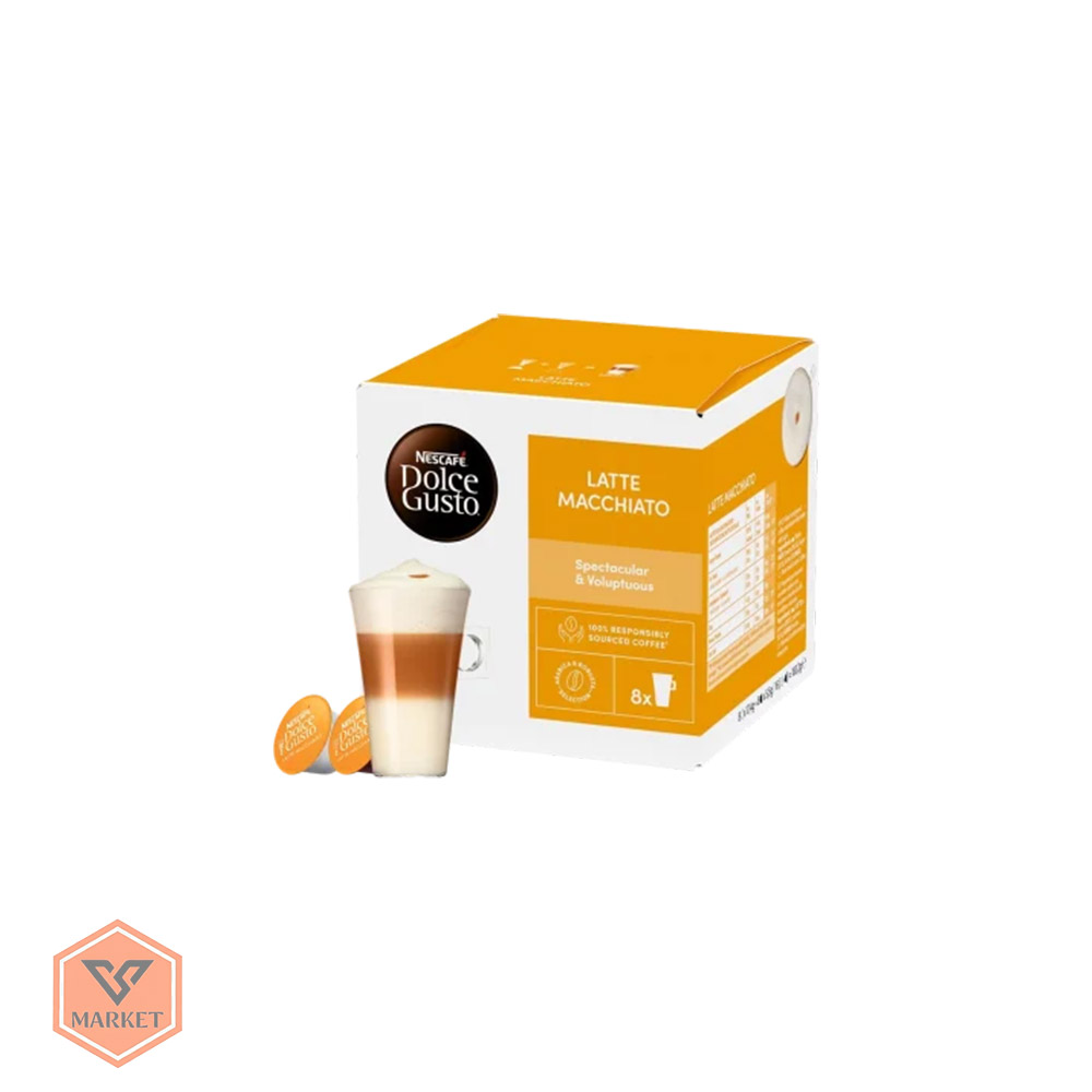 خرید کپسول قهوه نسکافه دولچه گوستو مدل لاته ماکیاتو (Latte Macchiato) | بسته ۱۶ عددی