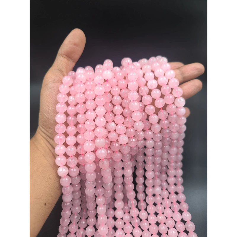 ریسه سنگ رز کوارتز سایز 10 میلیمتر کد 2918 — تصویر ۲