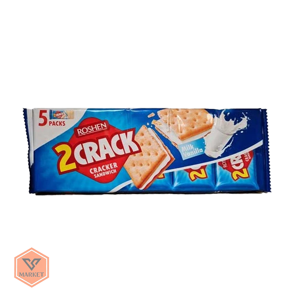کراکر ساندویچی روشن مدل تو کرک (2 Crack) با کرم وانیل شیری — تصویر ۳