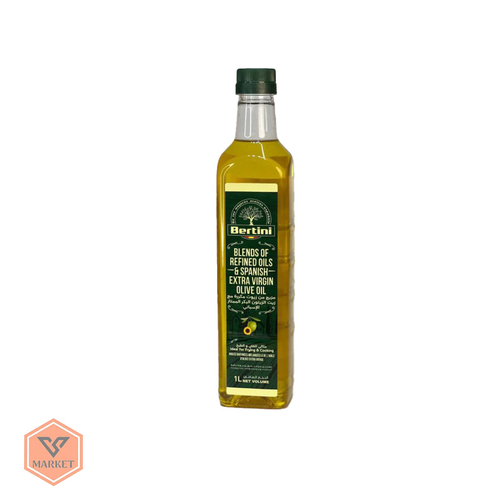 روغن ترکیبی پخت‌وپز و سرخ‌کردنی برتینی (Bertini) حاوی روغن زیتون فرابکر اسپانیایی – حجم ۱ لیتر