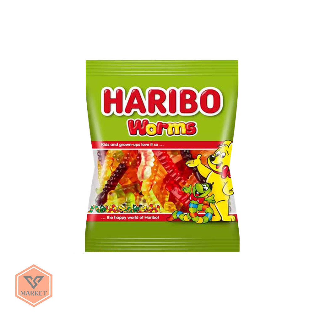 پاستیل Haribo Worms | پاسیل کرمی رنگی هاریبو اصل آلمان 160 گرمی — تصویر ۲