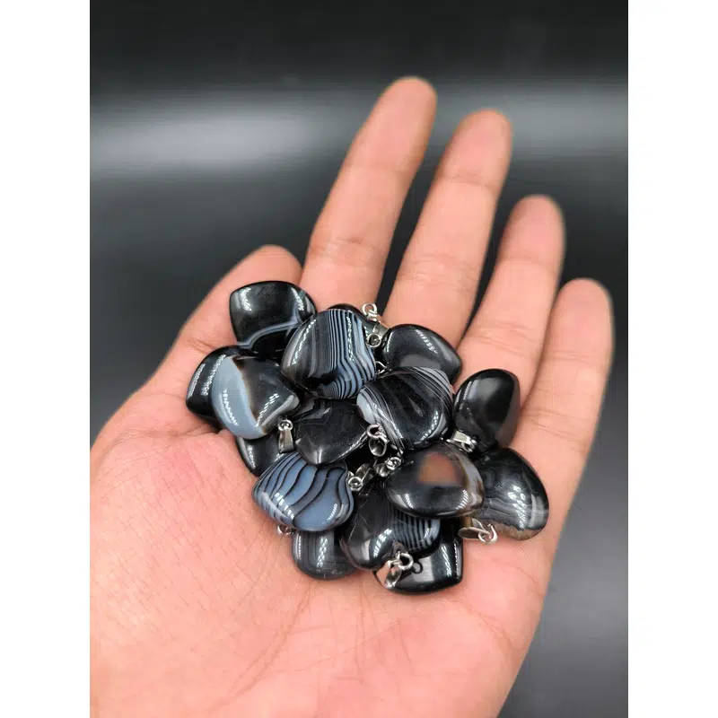 آویز سنگ عقیق سلیمانی کد 8660