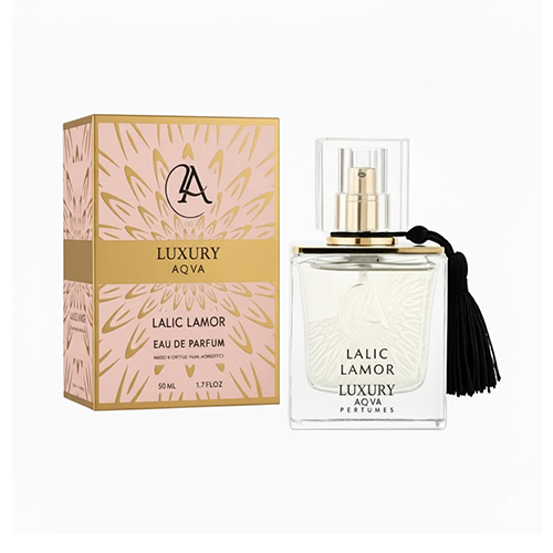 عطر زنانه مینیاتوری رایحه لالیک لامور برند لاکچری آکوا 50 میلی لیتر — تصویر ۲