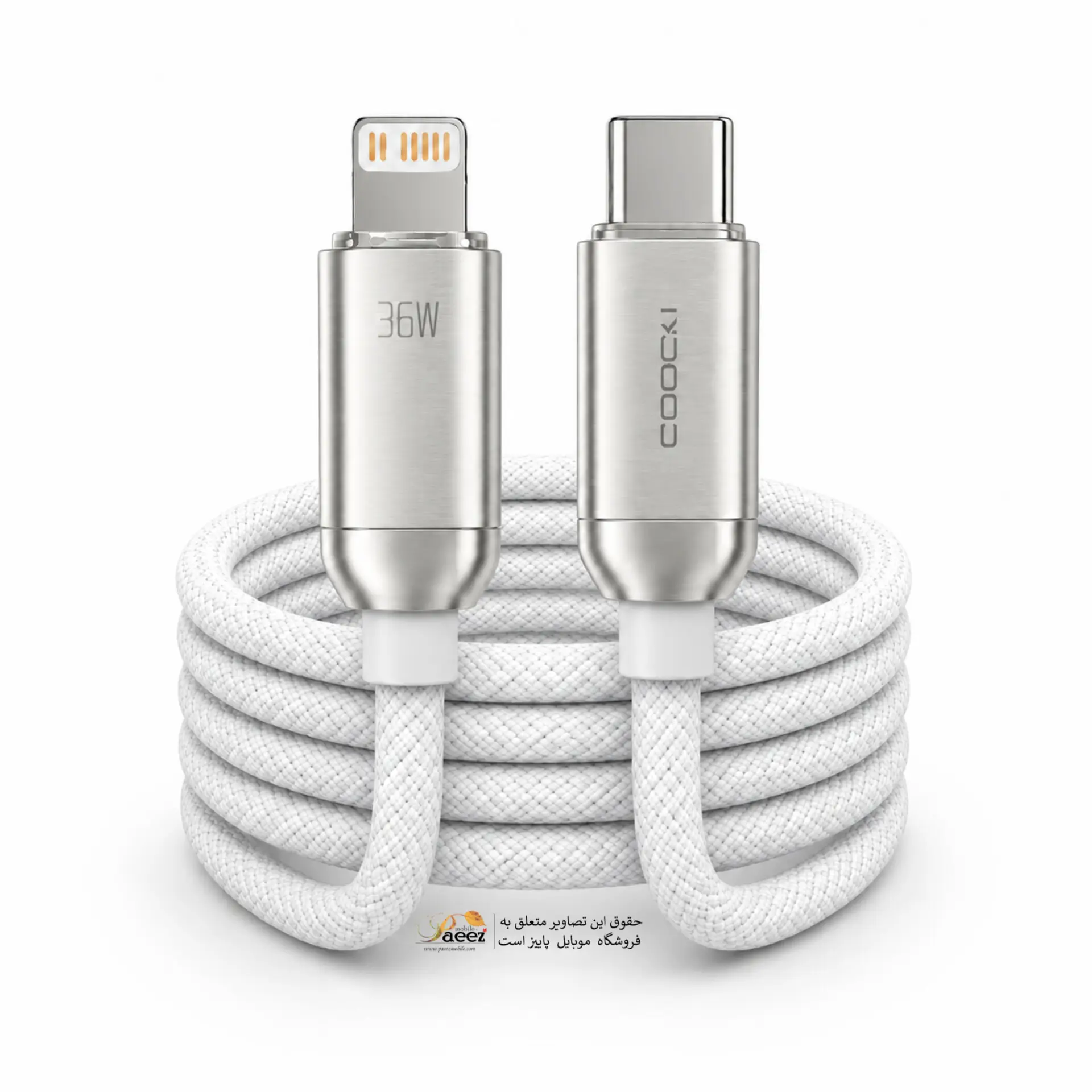 کابل شارژ آیفون 13 توکی 36 وات | USB-C به لایتنینگ اصلی — تصویر ۶