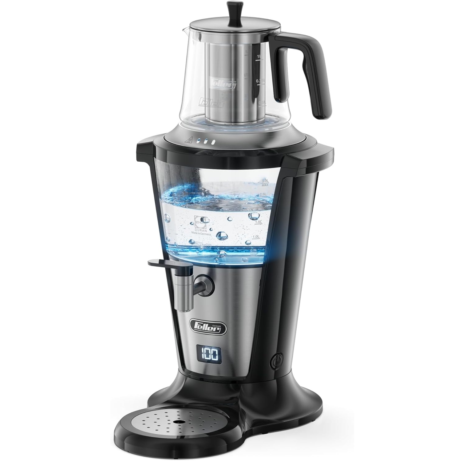 چای‌ساز روی هم فلر مدل TS390 مشکی