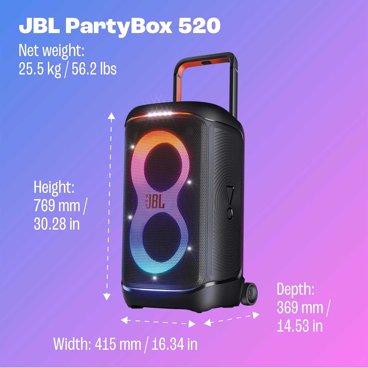 اسپیکر جی بی ال Partybox 520 گارانتی زرین — تصویر ۴