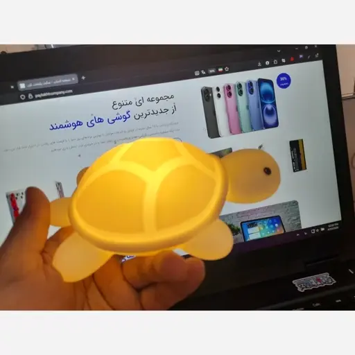 چراغ خواب مدل لاکپشت بدنه سیلیکونی با چهار رنگ نور — تصویر ۴