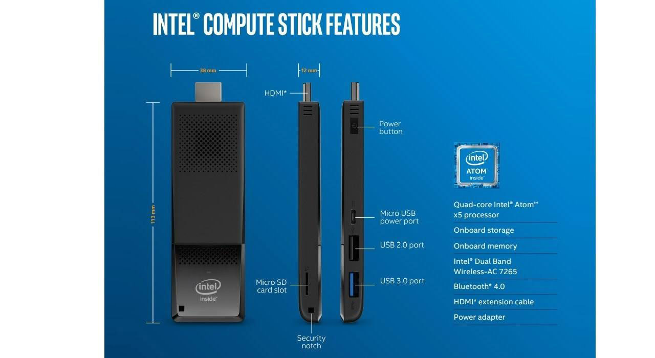 کامپیوتر کوچک اینتل Compute Stick STK1A32SC — تصویر ۸
