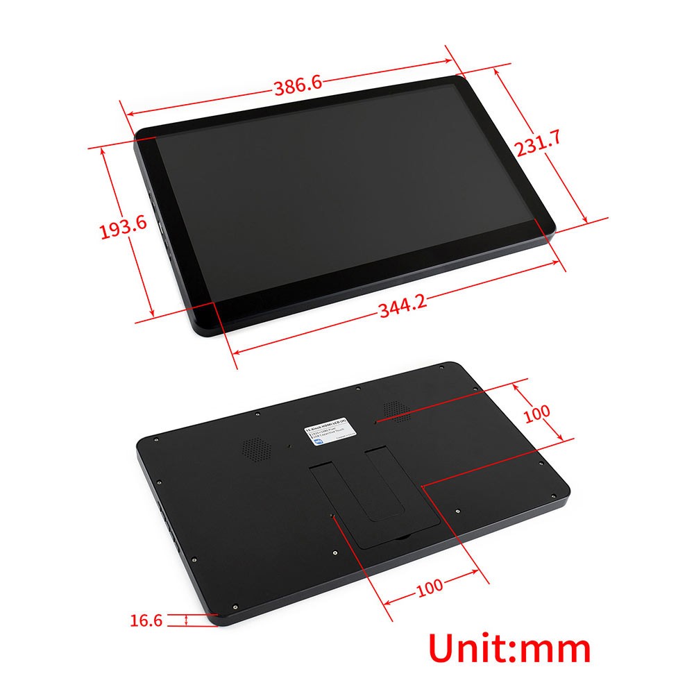 نمایشگر لمسی Waveshare 15.6 رنگی IPS با تاچ خازنی 1920×1080 با ورودی HDMI تایپ H — تصویر ۸