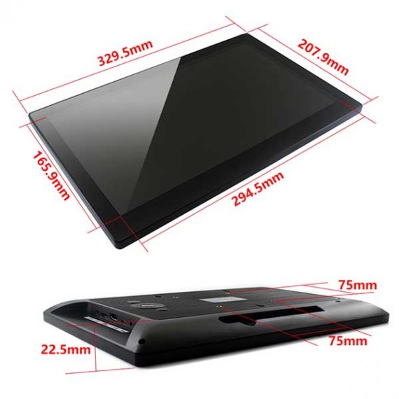 نمایشگر لمسی Waveshare 13.3 رنگی IPS با تاچ خازنی 1920×1080 با ورودی HDMI دارای کاور شیشه ای تایپ H — تصویر ۶