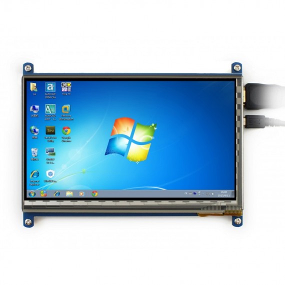 نمایشگر لمسی Waveshare 7″ IPS با تاچ خازنی رنگی 1024×600 تایپ C با ورودی HDMI مولتی سیستم — تصویر ۵