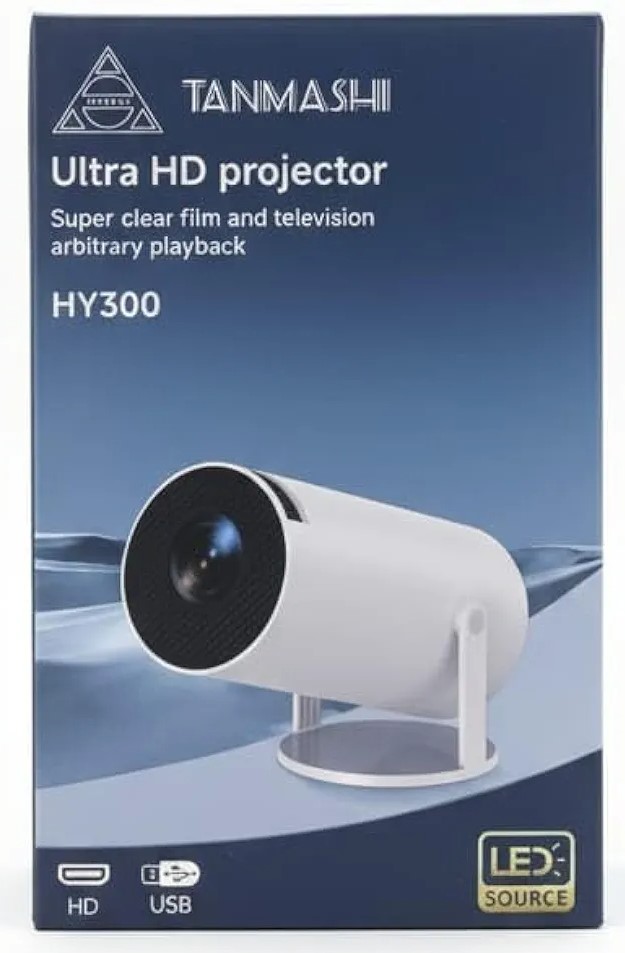Tanmashi Projector HY300 ویدئو پروژکتور هوشمند قابل حمل — تصویر ۳