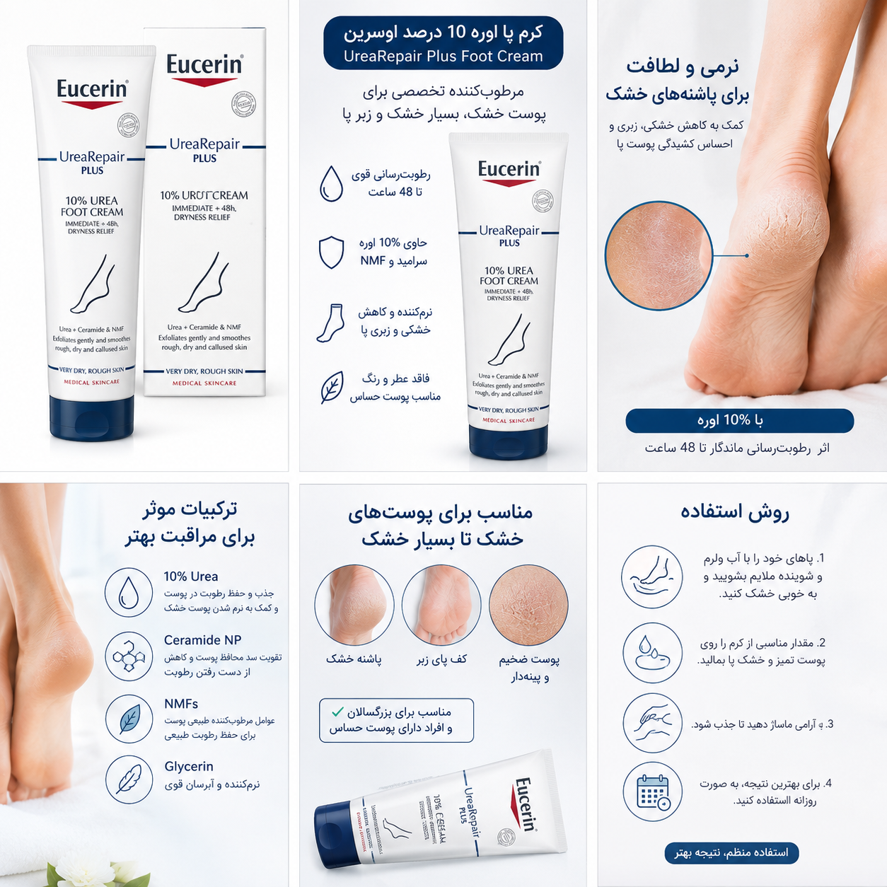 کرم پا اوره 10 درصد اوسرین UreaRepair Plus — تصویر ۴