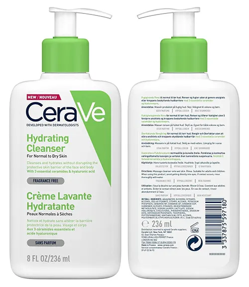 ژل شستشو و آبرسان پوست نرمال تا خشک سراوی CeraVe — تصویر ۳