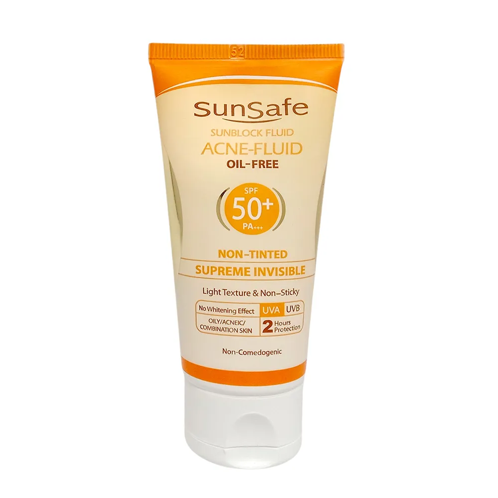 فلوئید ضد آفتاب SPF 50 سان سیف فاقد چربی