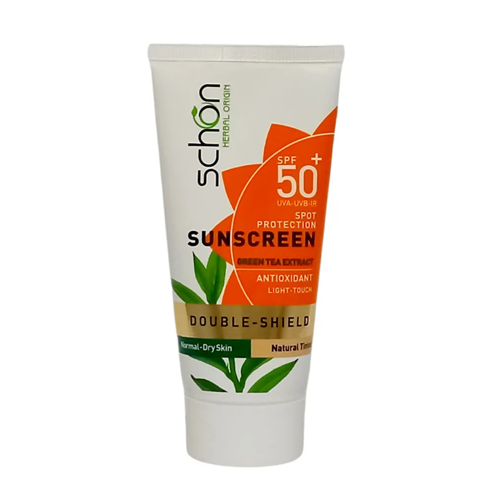 کرم ضد آفتاب رنگی دابل شیلد SPF 50 شون پوست خشک و معمولی — تصویر ۲