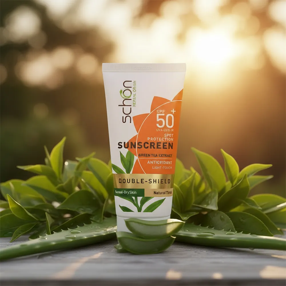 کرم ضد آفتاب رنگی دابل شیلد SPF 50 شون پوست خشک و معمولی — تصویر ۳