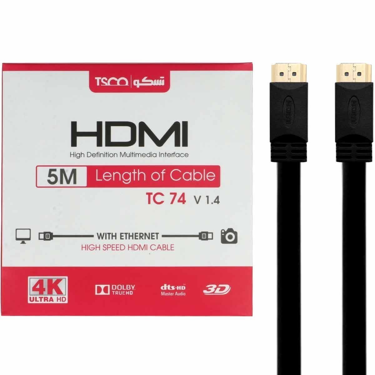 کابل HDMI تسکو مدل TC 74 طول ۵ متر — تصویر ۲