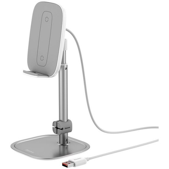 هولدر و شارژر وایرلس بیسوس Baseus Literary Youth Desktop Bracket SUWY-D0S توان 15 وات — تصویر ۳