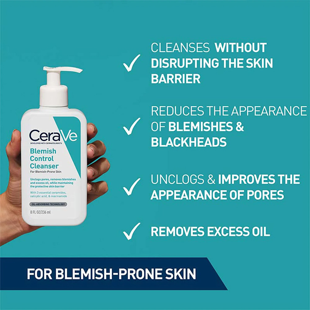 ژل شستشوی ضد لک و جوش سراوی CERAVE مدل Blemish Control — تصویر ۵