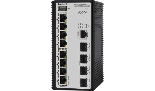 سوییچ صنعتی PoE مدیریتی لنتک با پشتیبانی از لایه سه Lantech IPGS-L5408MGSFP-48V