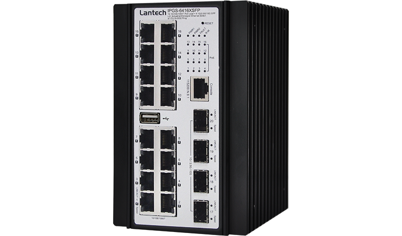 سوییچ صنعتی PoE مدیریتی 10G لنتک با پشتیبانی از لایه سه Lantech I(P)GS-6416XSFP-16-24TVI