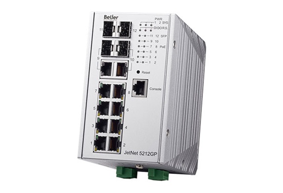 سوئیچ صنعتی 8 پورت JetNet 5212GP-2C2F