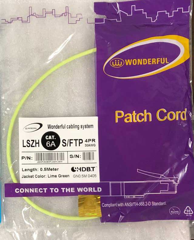 پچ کورد بسیار نازک SFTP CAT6A واندرفول 30AWG — تصویر ۲