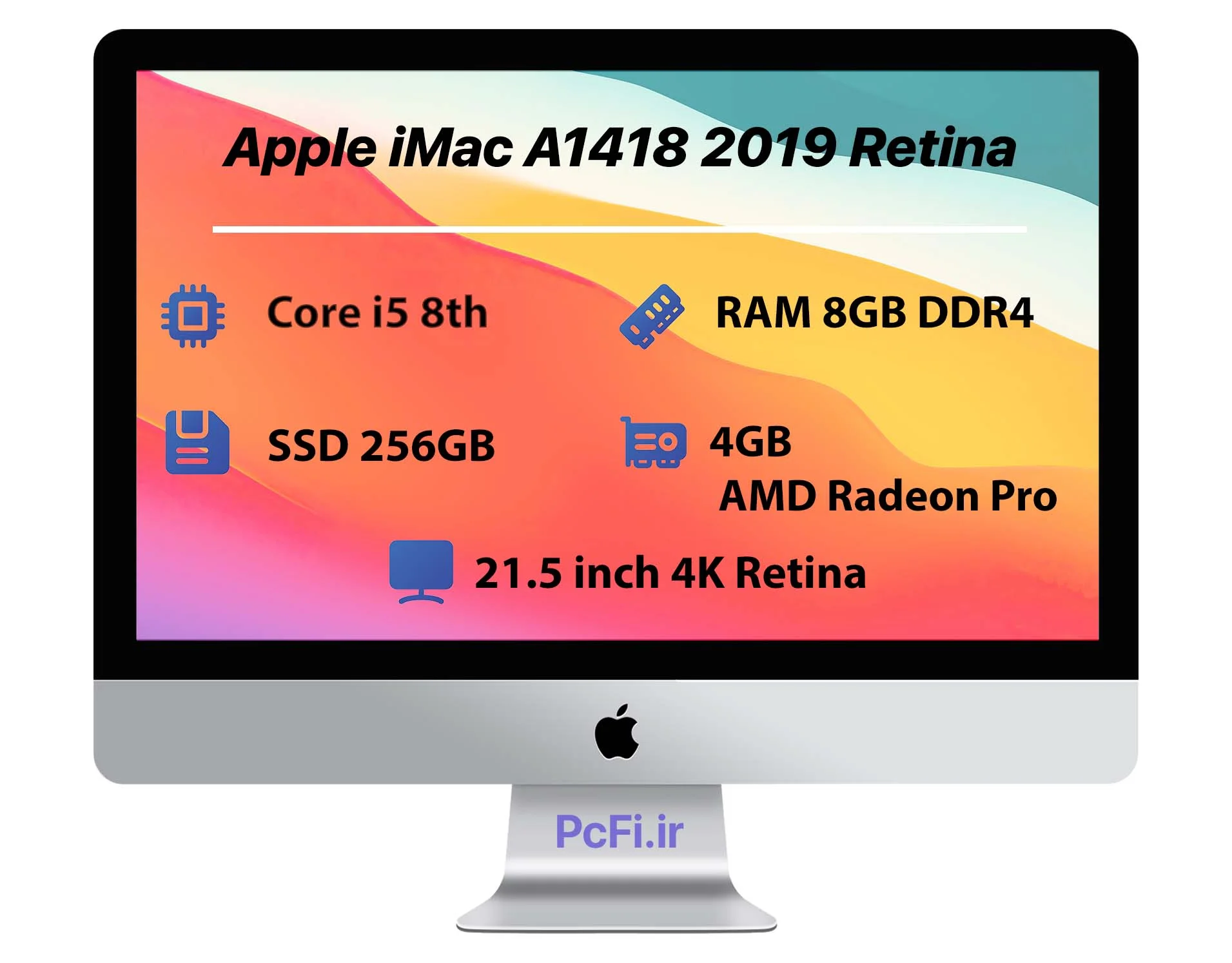 Apple iMac A1418 21.5 inch 4K 2019 | i5-RAM 8GB-SSD 256GB-VGA 4GB — تصویر ۲