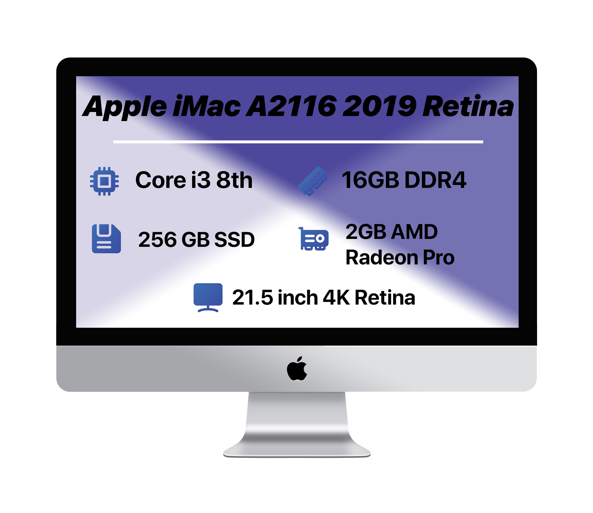 Apple iMac 2019 i3 | Ram 16-SSD 256 4K ای مک 22 اینچ — تصویر ۲