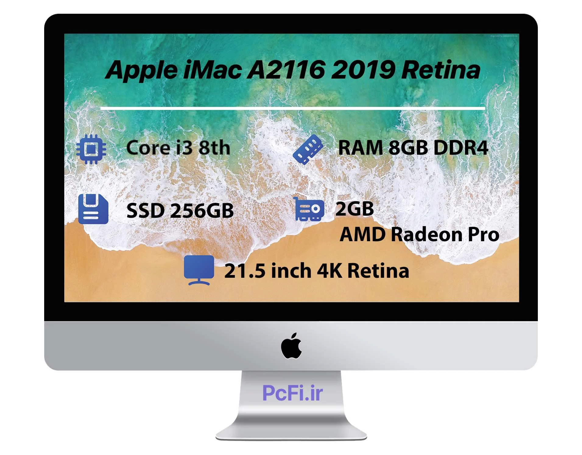 Apple iMac A2116 21.5 inch 4K 2019 | i3-RAM 8GB-SSD 256GB-VGA 2GB — تصویر ۲