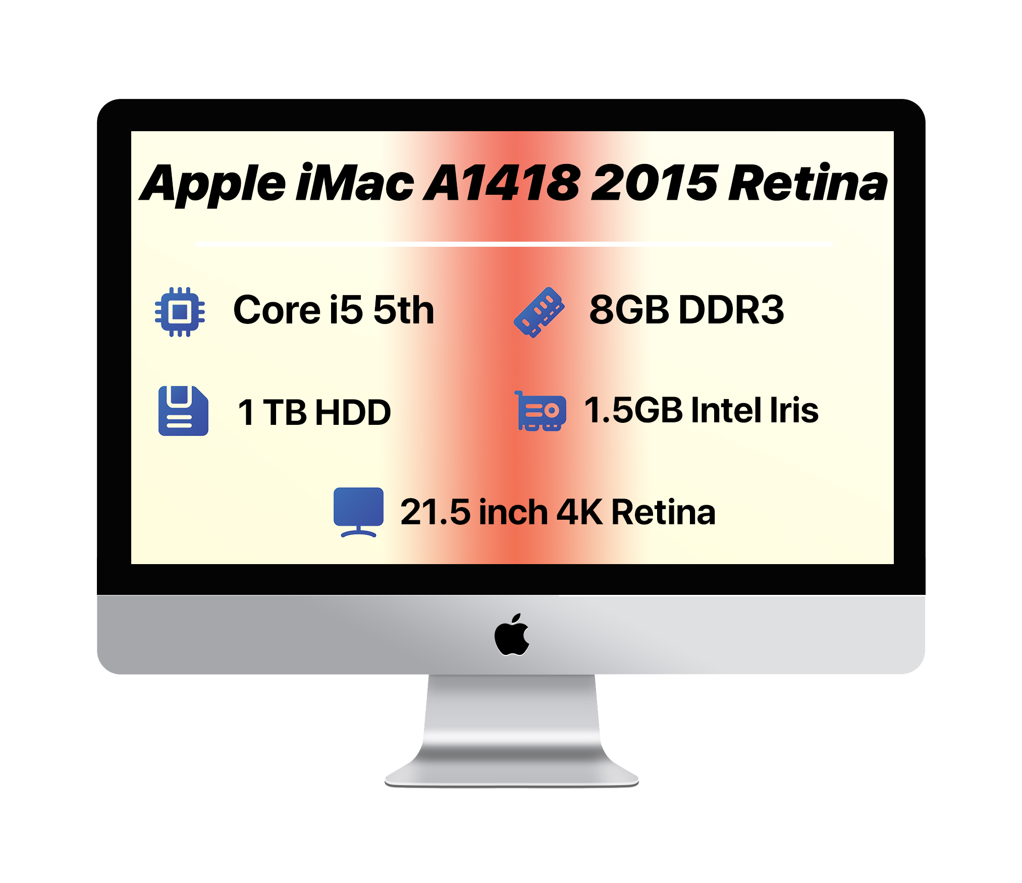 Apple iMac A1418 21.5 inch 4K 2015 | i5-RAM 8GB-HDD 1TB