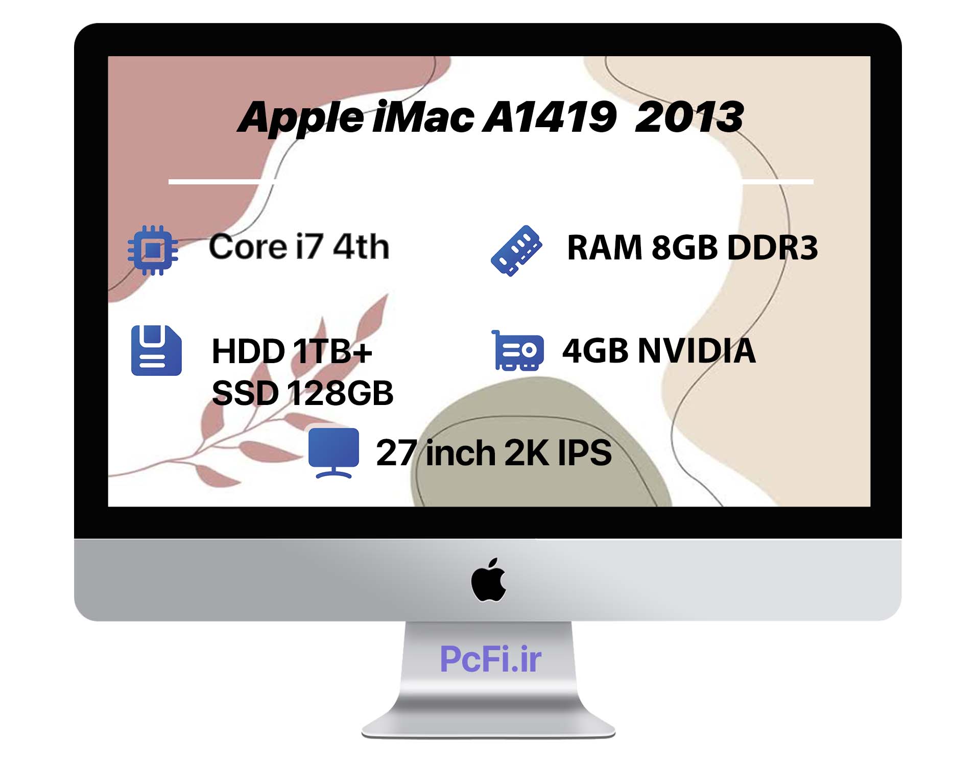 Apple iMac A1419 27″ 2K 2013 | i7-RAM 8GB-HDD 1TB+SSD 128GB-VGA 2GB — تصویر ۵