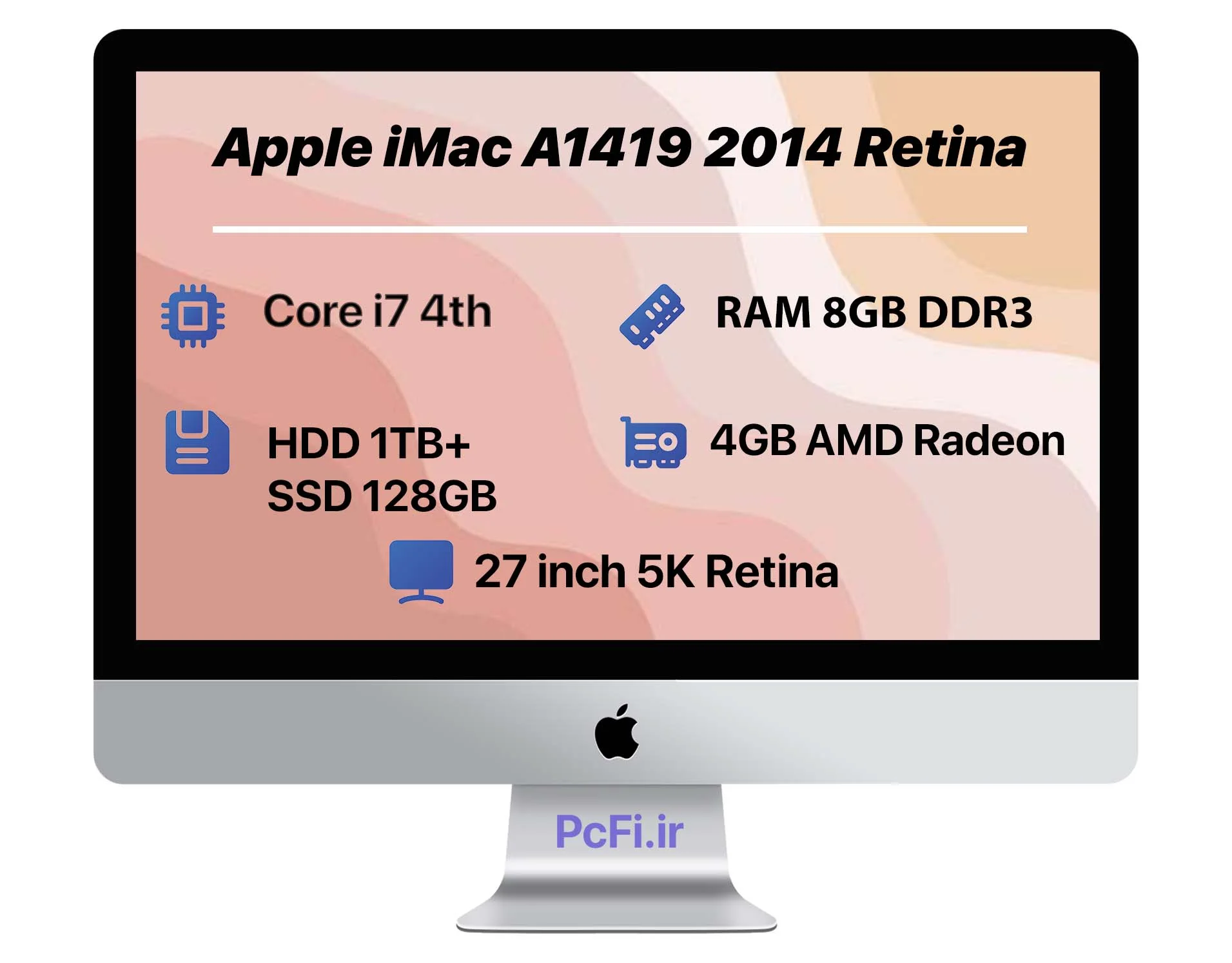 Apple iMac A1419 27″ 5K 2017 | i7-RAM 8GB-HDD 1TB-SSD 128GB-VGA 8GB — تصویر ۵